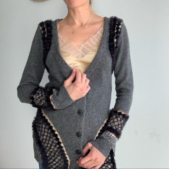 Anthropologie Sleeping On Snow Womens Corby Lodge Knit Wool Blend Cardigan S - Picture 2 of 8